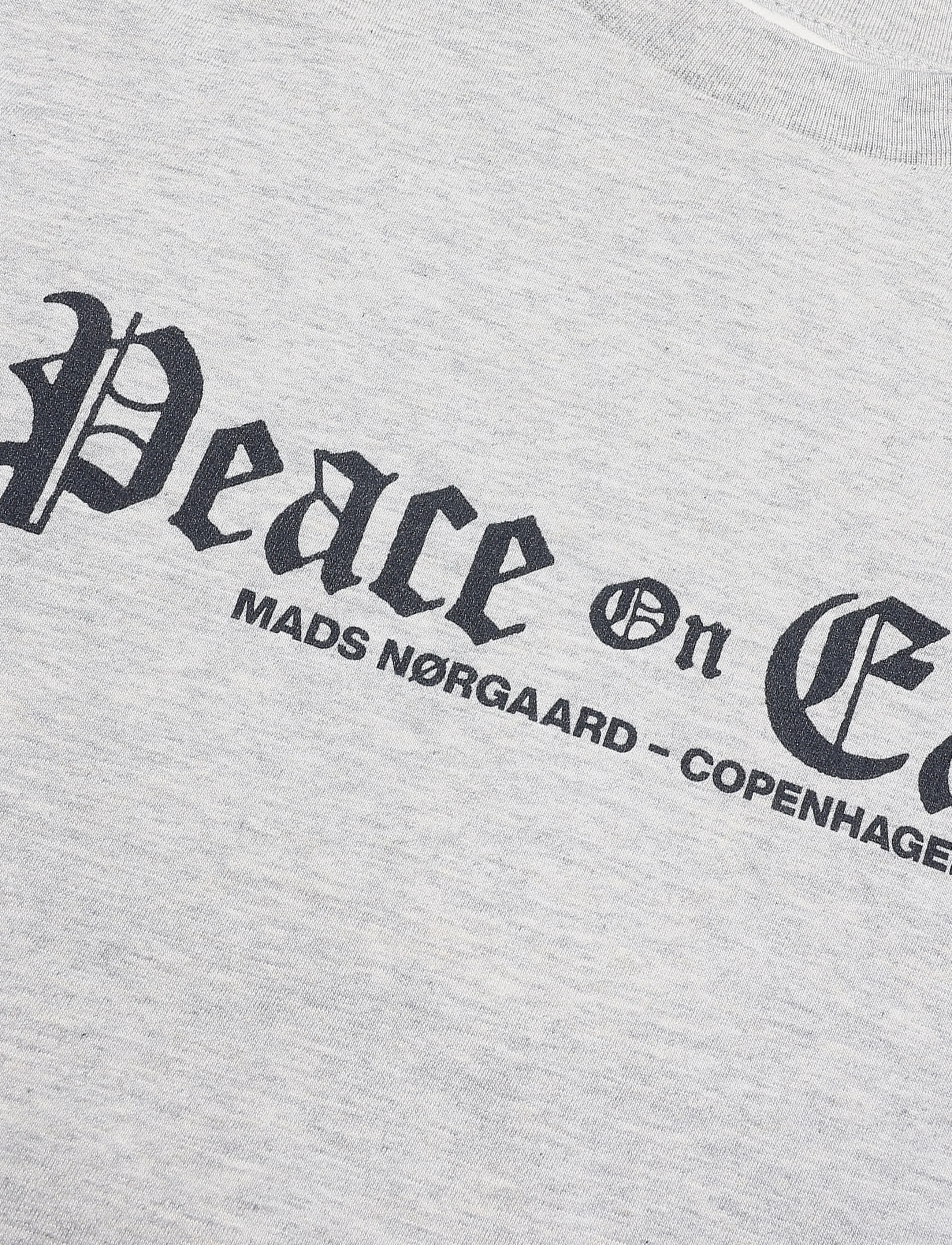 Mads Nørgaard - Printed Tee Thorlino Peace Tee - mid grey melange - 2