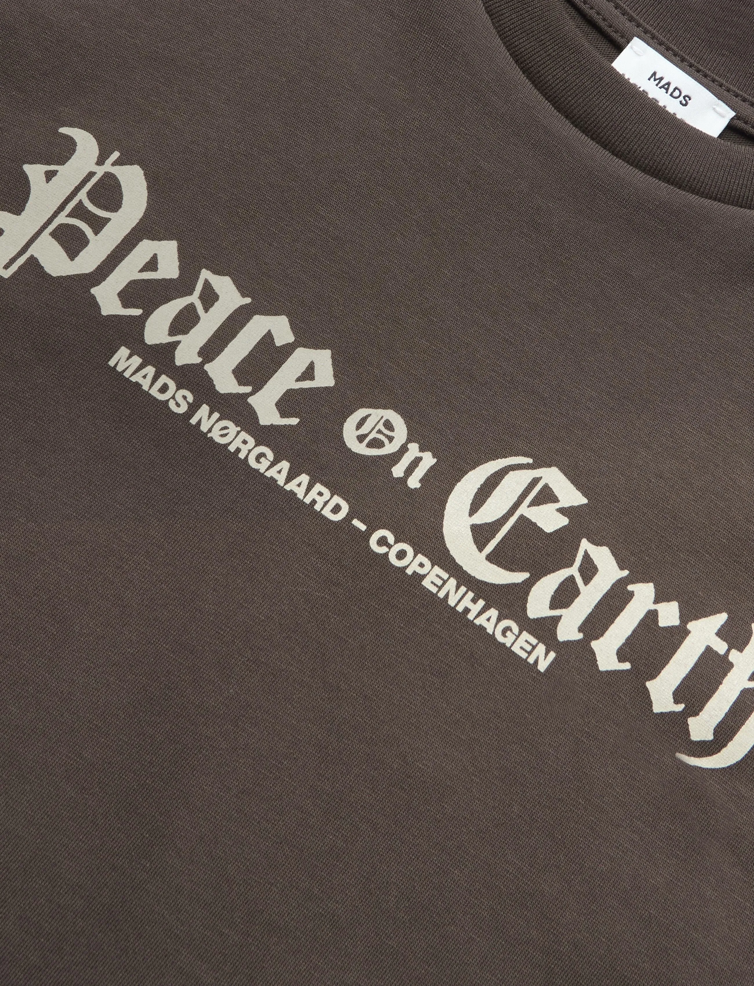 Mads Nørgaard - Printed Tee Thorlino Peace Tee - turkish coffee - 2