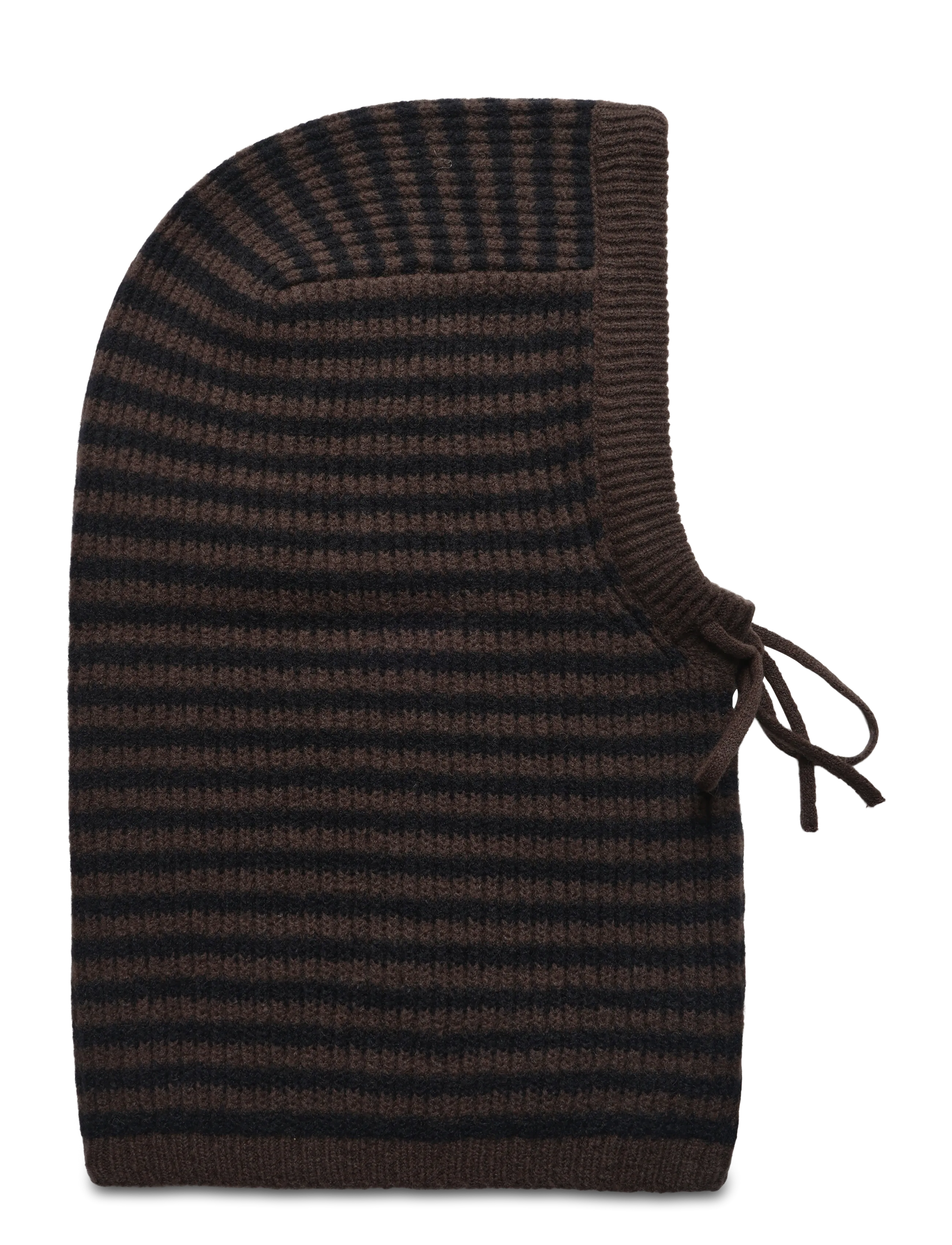 Mads Nørgaard Tosca Balando Stripe Balaclava - Mads Nørgaard - BLACK/DEMITASSE / brown