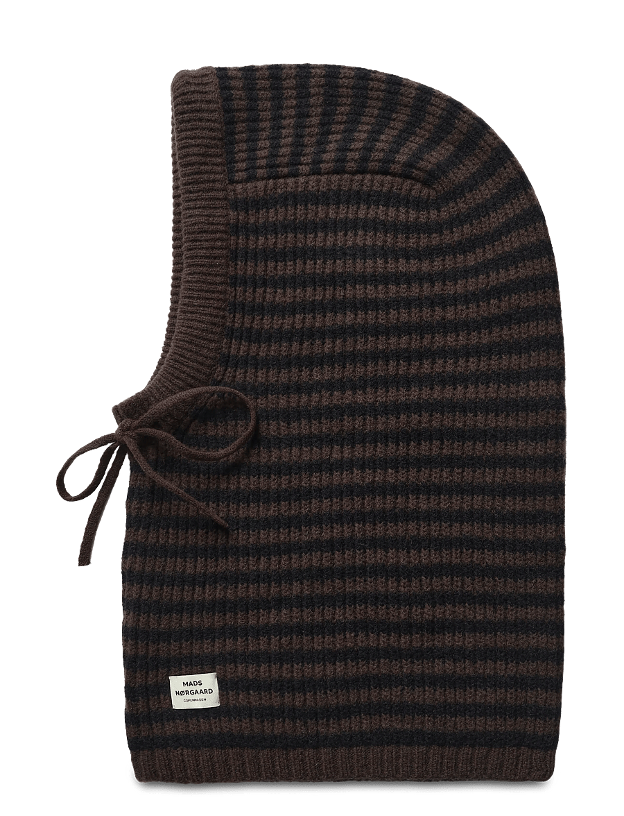 Mads Nørgaard - Tosca Balando Stripe Balaclava - balaclava - black/demitasse - 1