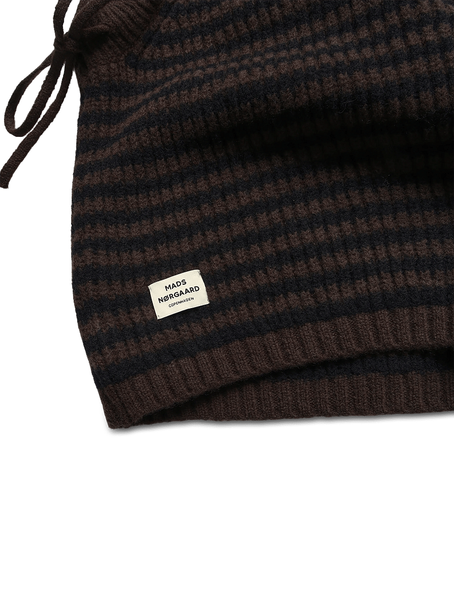 Mads Nørgaard - Tosca Balando Stripe Balaclava - balaclava - black/demitasse - 2