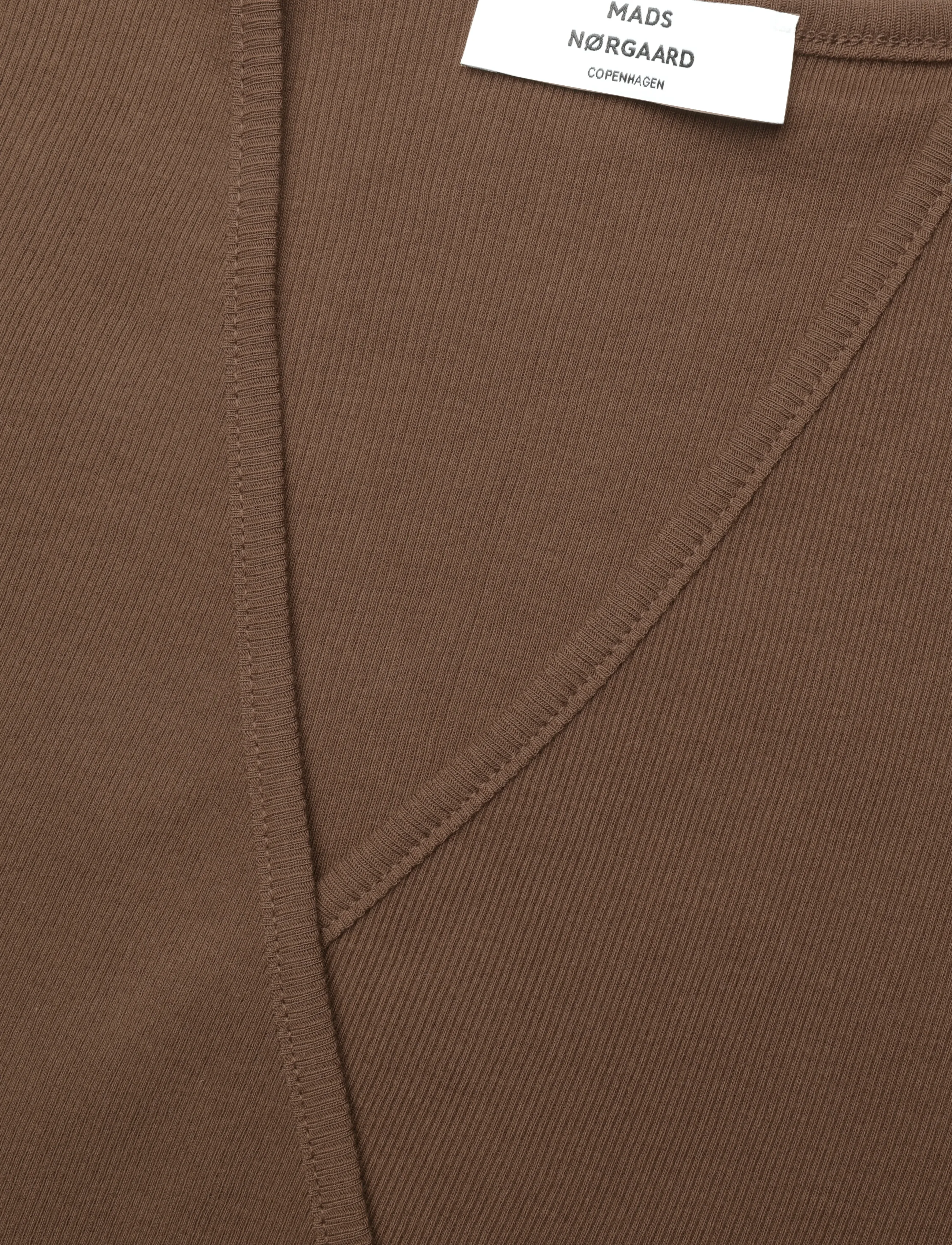Mads Nørgaard - 2x2 Cotton Susi LS Top - langärmlige tops - cocoa - 2