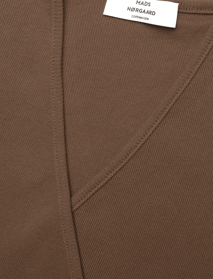 Mads Nørgaard - 2x2 Cotton Susi LS Top - langärmlige tops - cocoa - 2