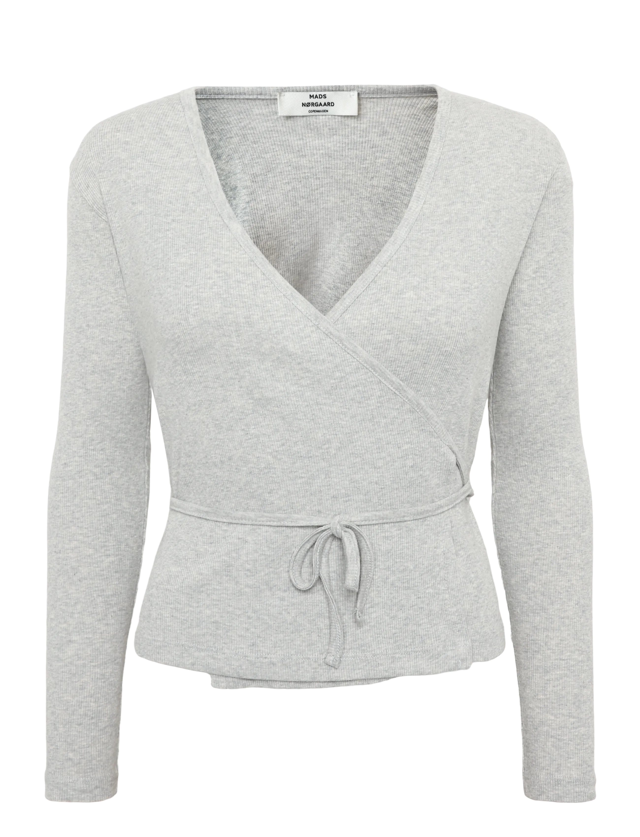 Mads Nørgaard 2x2 Cotton Susi LS Top - Danska märken - GREY MELANGE / grey