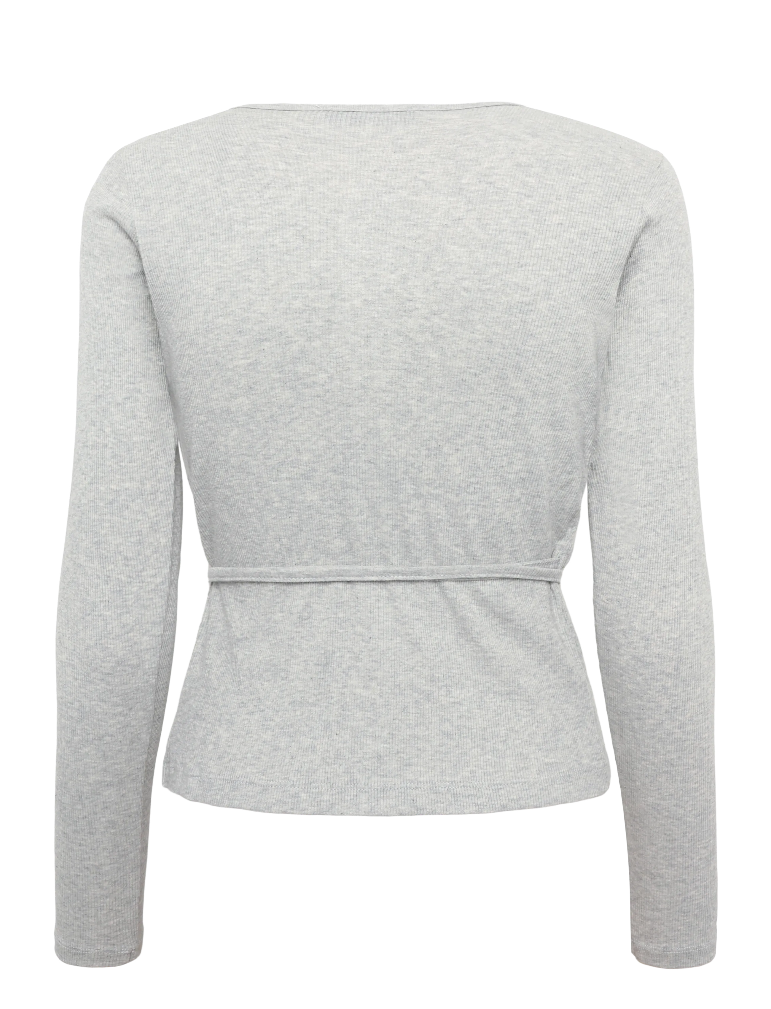 Mads Nørgaard - 2x2 Cotton Susi LS Top - långärmade toppar - grey melange - 1
