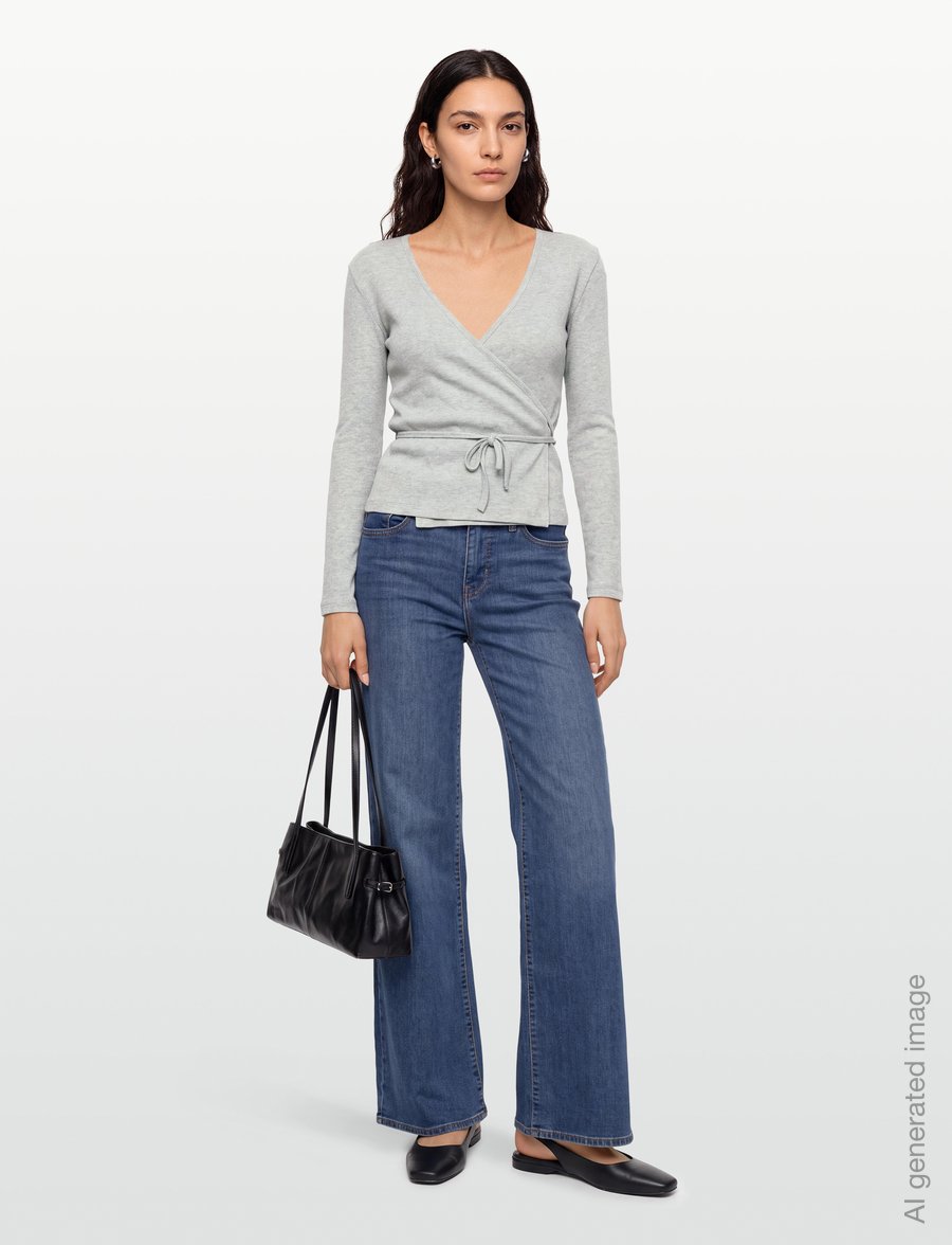 Mads Nørgaard - 2x2 Cotton Susi LS Top - langärmlige tops - grey melange - 0
