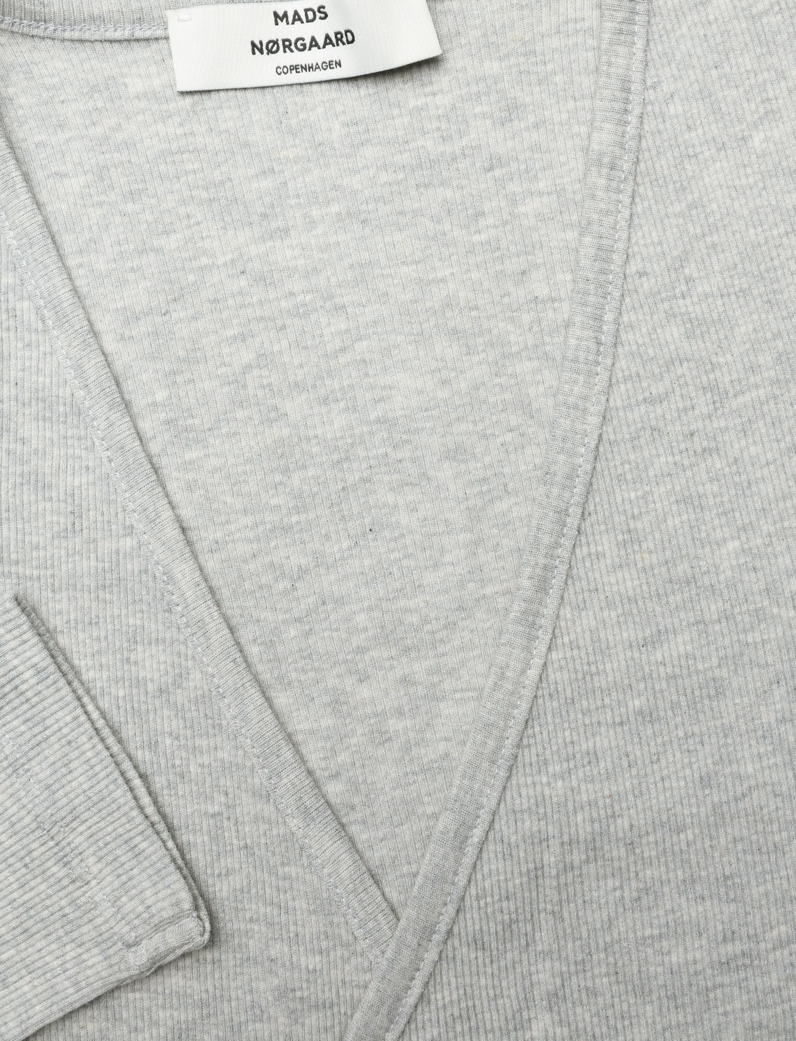 Mads Nørgaard - 2x2 Cotton Susi LS Top - långärmade toppar - grey melange - 2