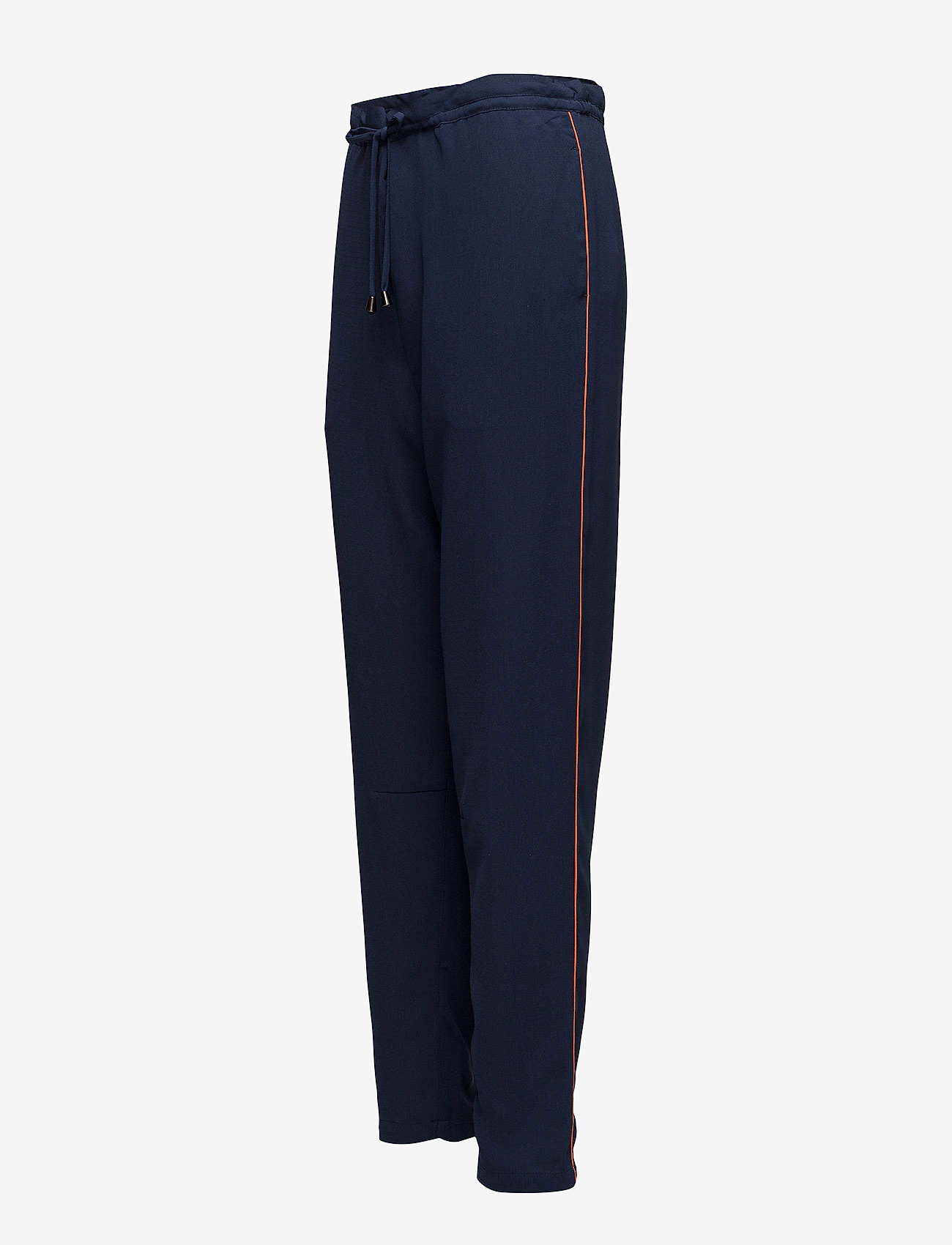 Mads Nørgaard - Crepe georgette Puvi pipe - navy/deep orange - 2