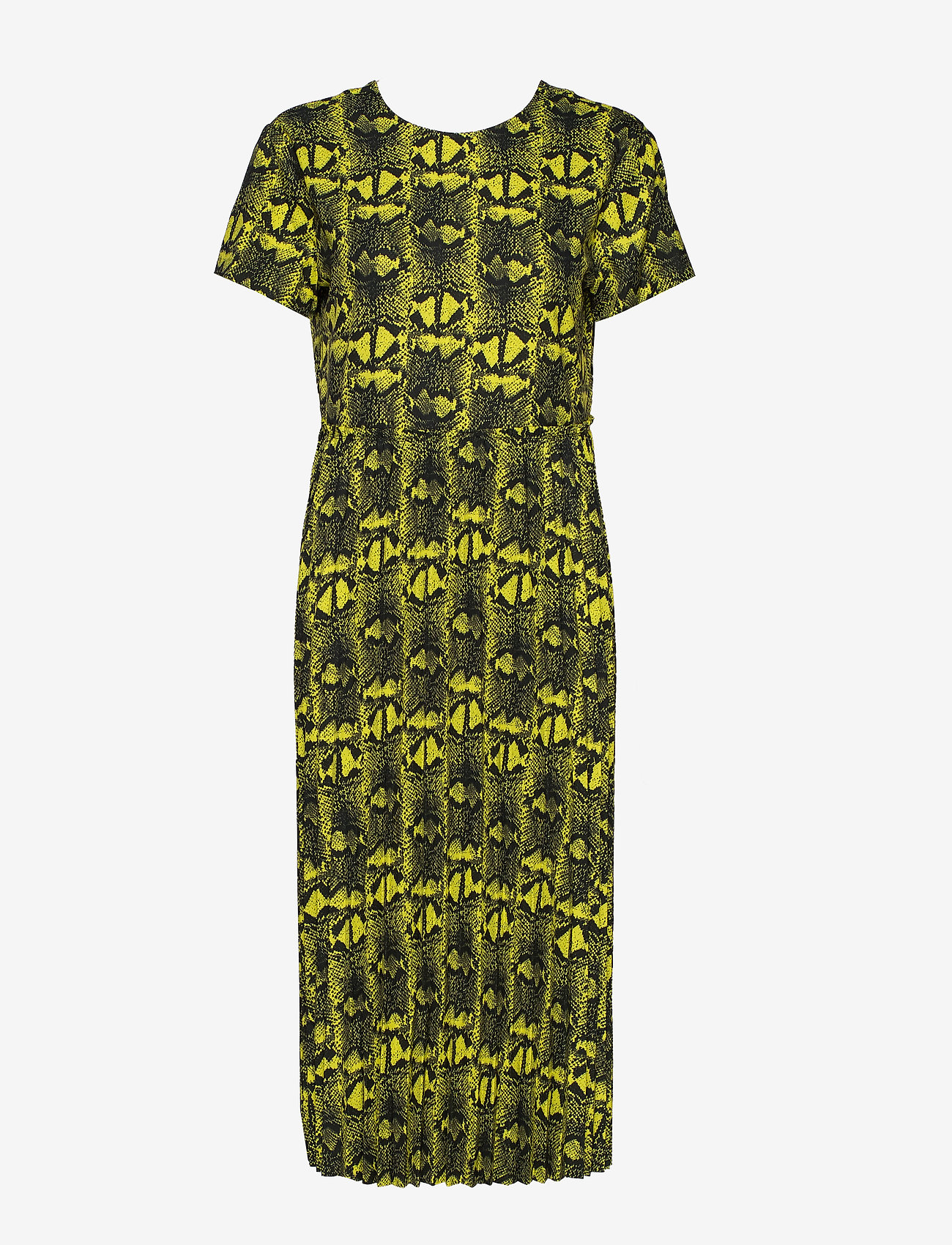 Mads Nørgaard - Snake Plisse Dacona - midi kjoler - cool yellow - 0