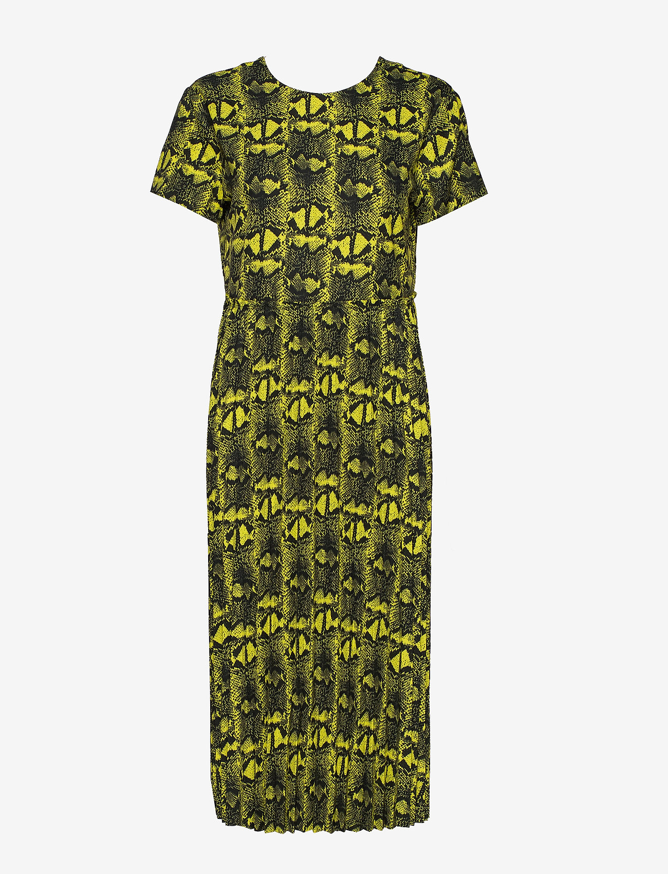 Mads Nørgaard - Snake Plisse Dacona - bodycon dresses - cool yellow - 0