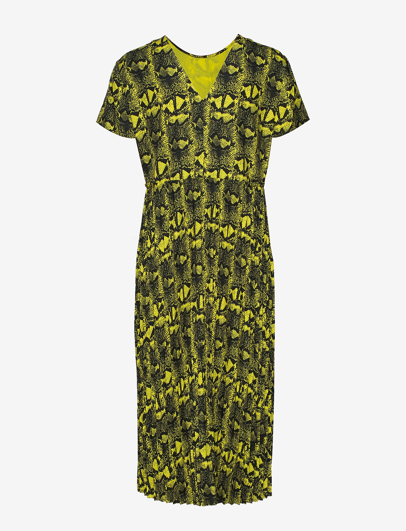Mads Nørgaard - Snake Plisse Dacona - tettsittende kjoler - cool yellow - 1