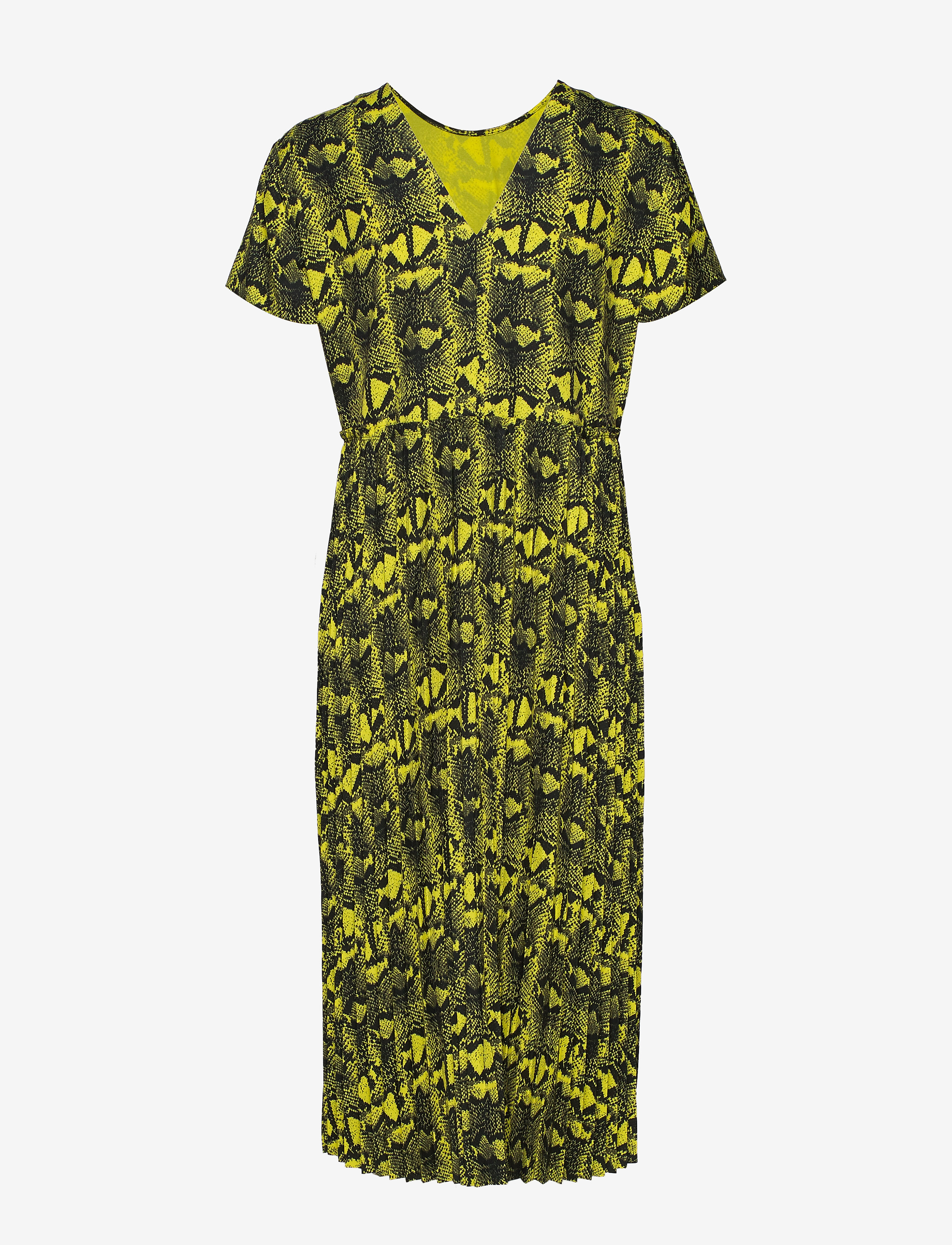 Mads Nørgaard - Snake Plisse Dacona - midi kjoler - cool yellow - 1