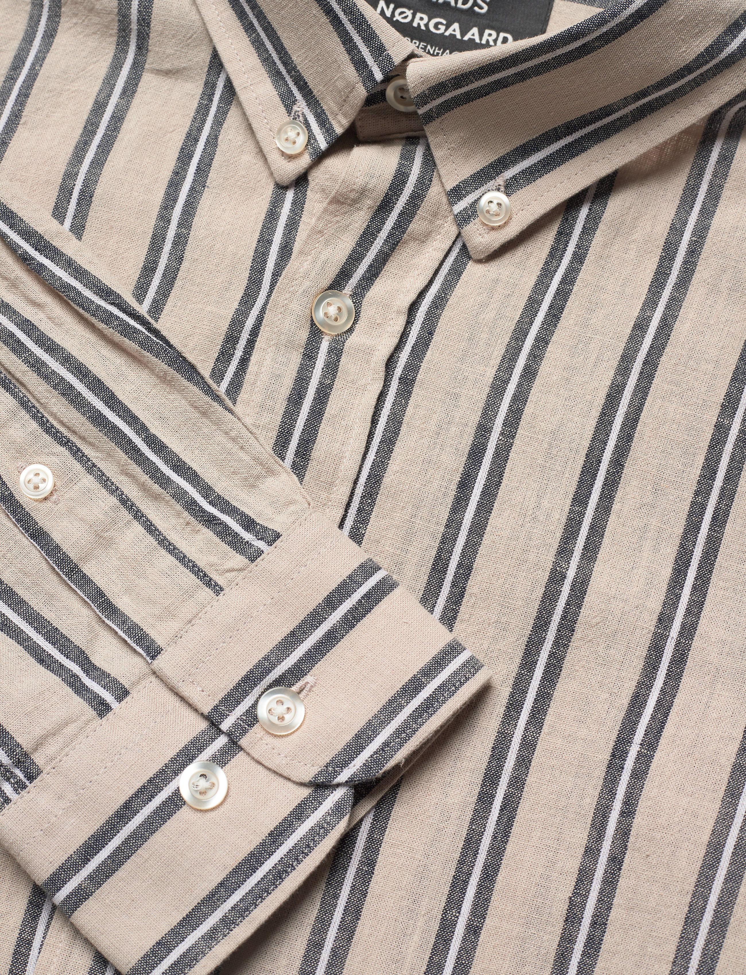Mads Nørgaard - Stripe Linen Sawsett - humus stripe - 3