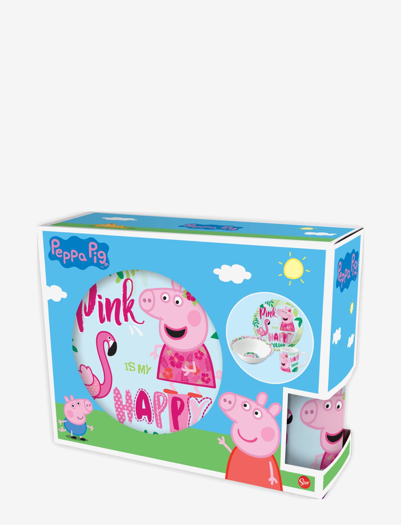 Magic Store - Peppa Pig 3 pcs offset snack set, ceramic - multi coloured - 1