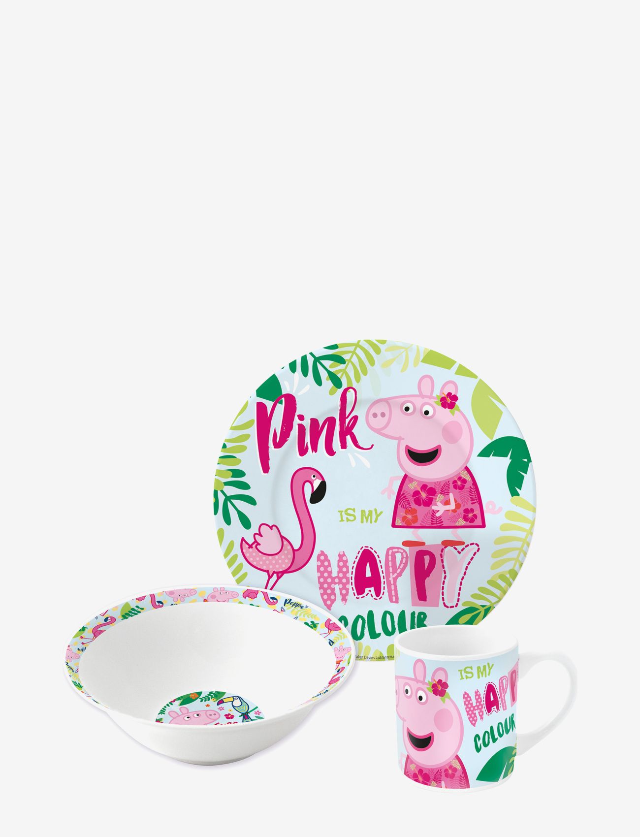 Magic Store - Peppa Pig 3 pcs offset snack set, ceramic - multi coloured - 0