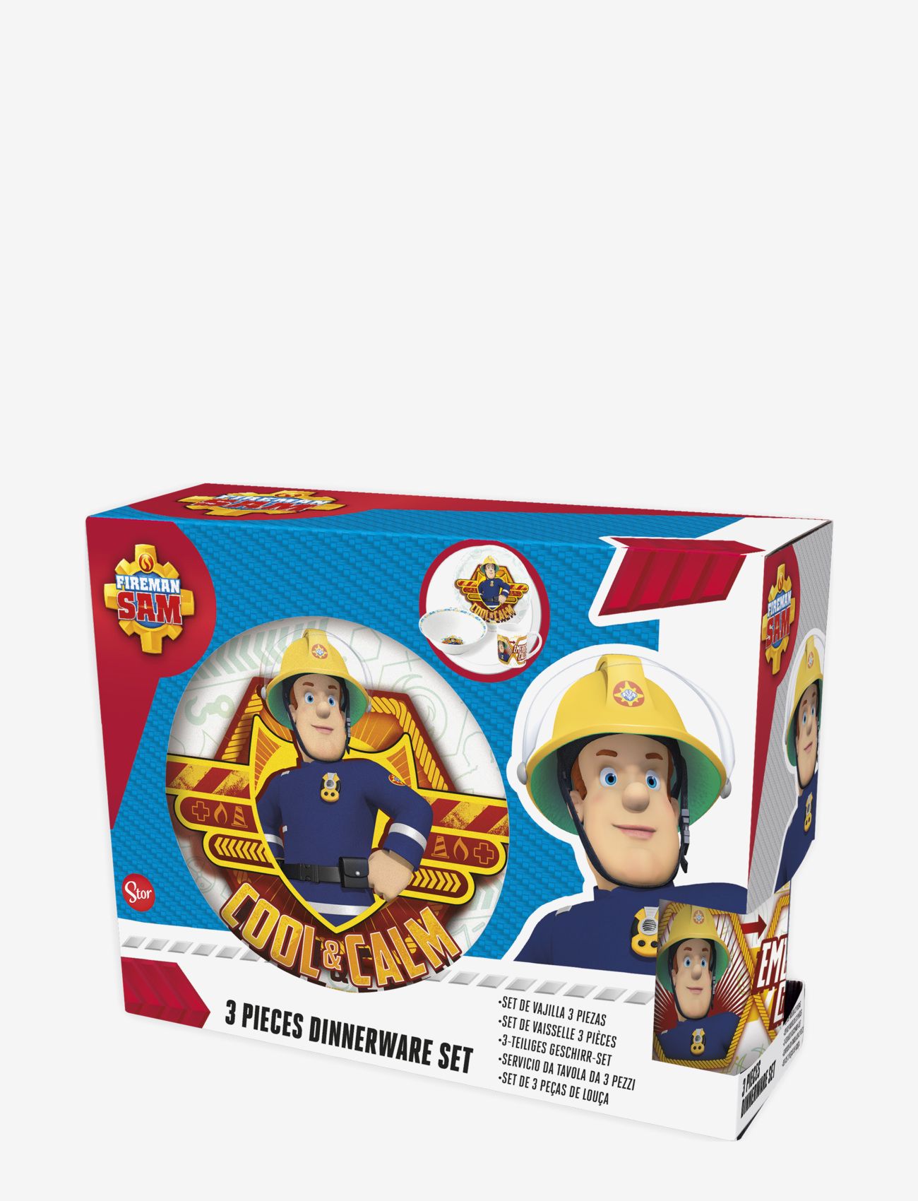 Magic Store - Fireman Sam 3 pcs offset snack set, ceramic - multi coloured - 1