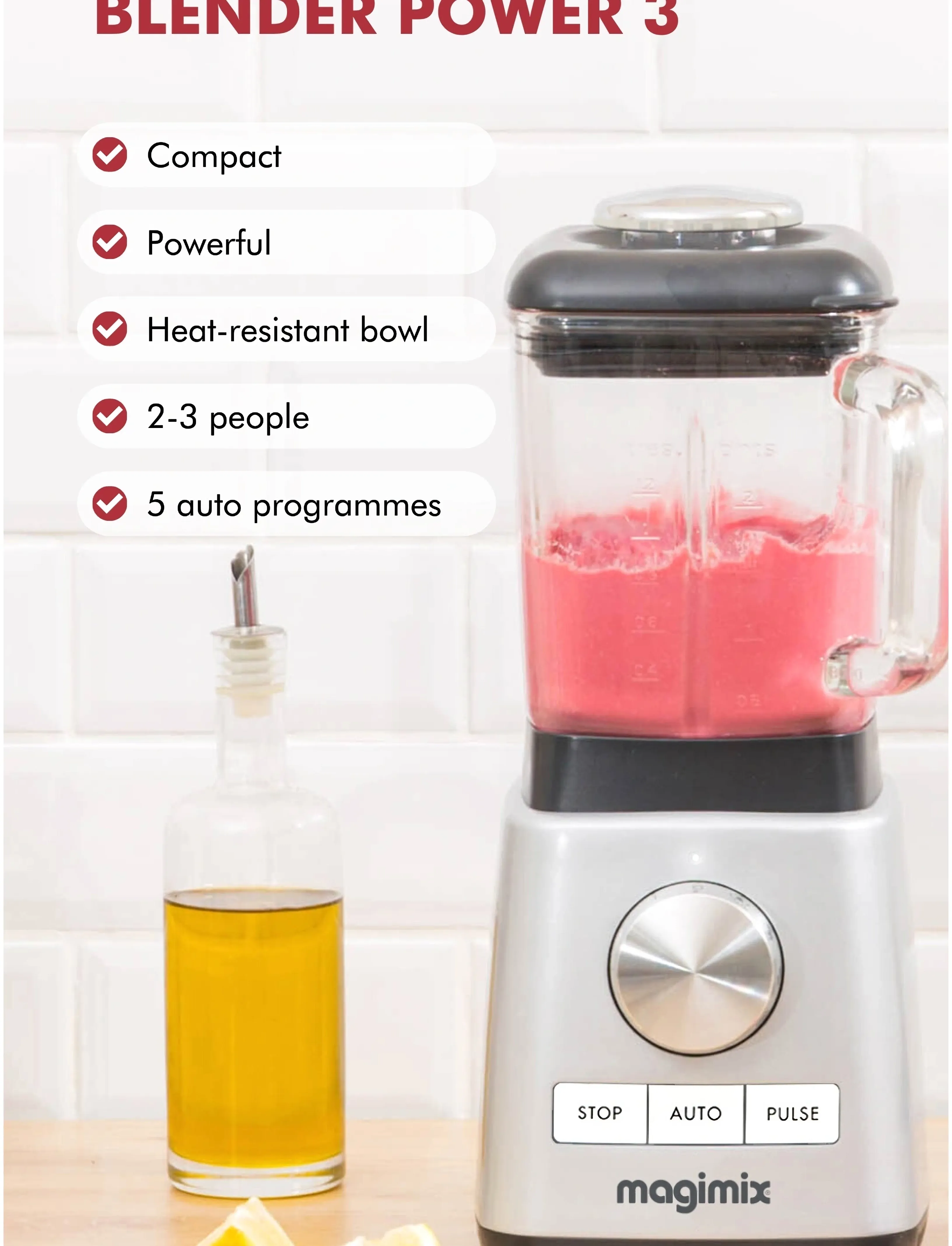 Magimix Blender Power 3, 1.2 LITER x 18, Grey, Køkkenmaskiner > Mixere Og Blendere, Unisex