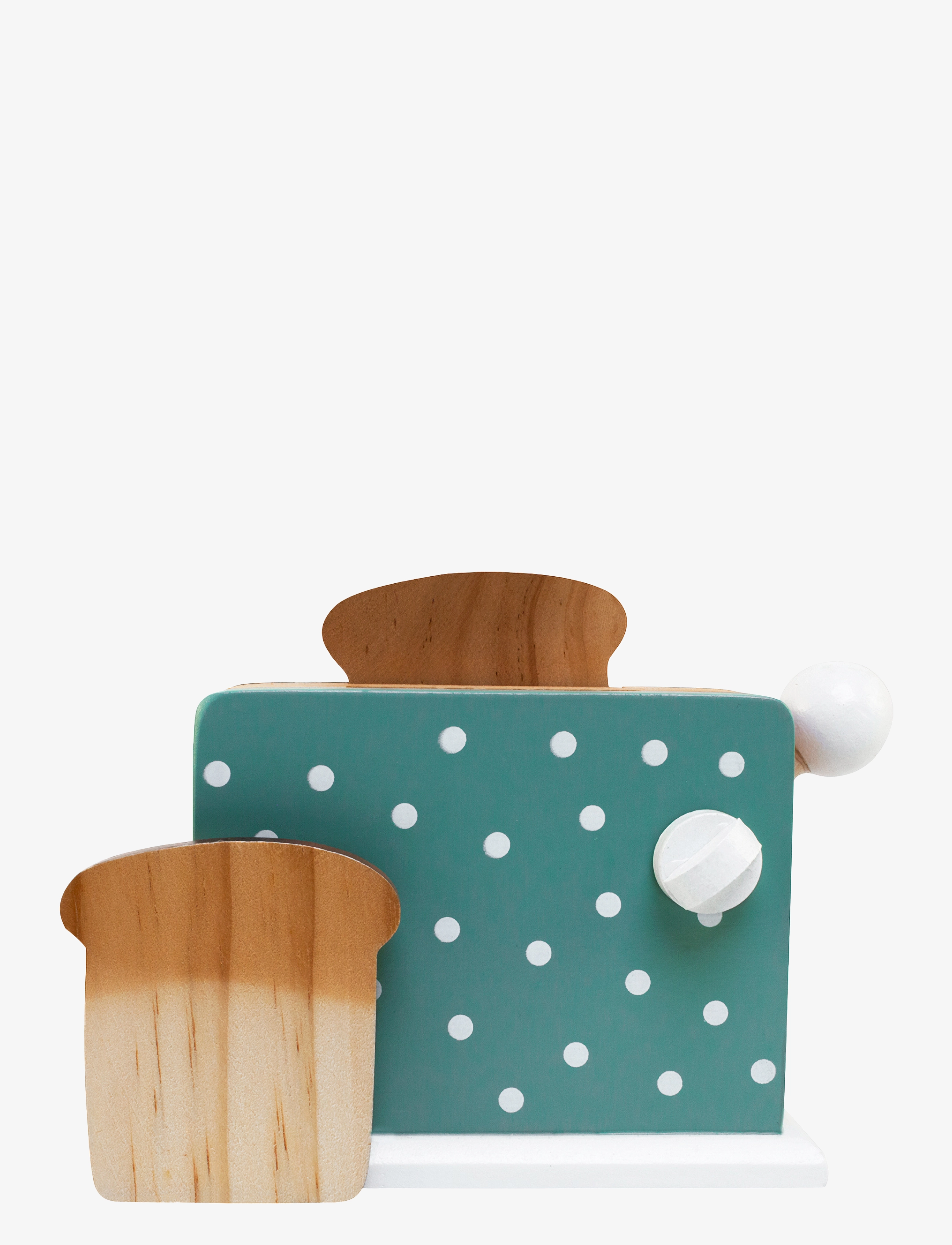 Magni Toys - Toaster, green with dots - tilbehør til legekøkkener - green, white - 2