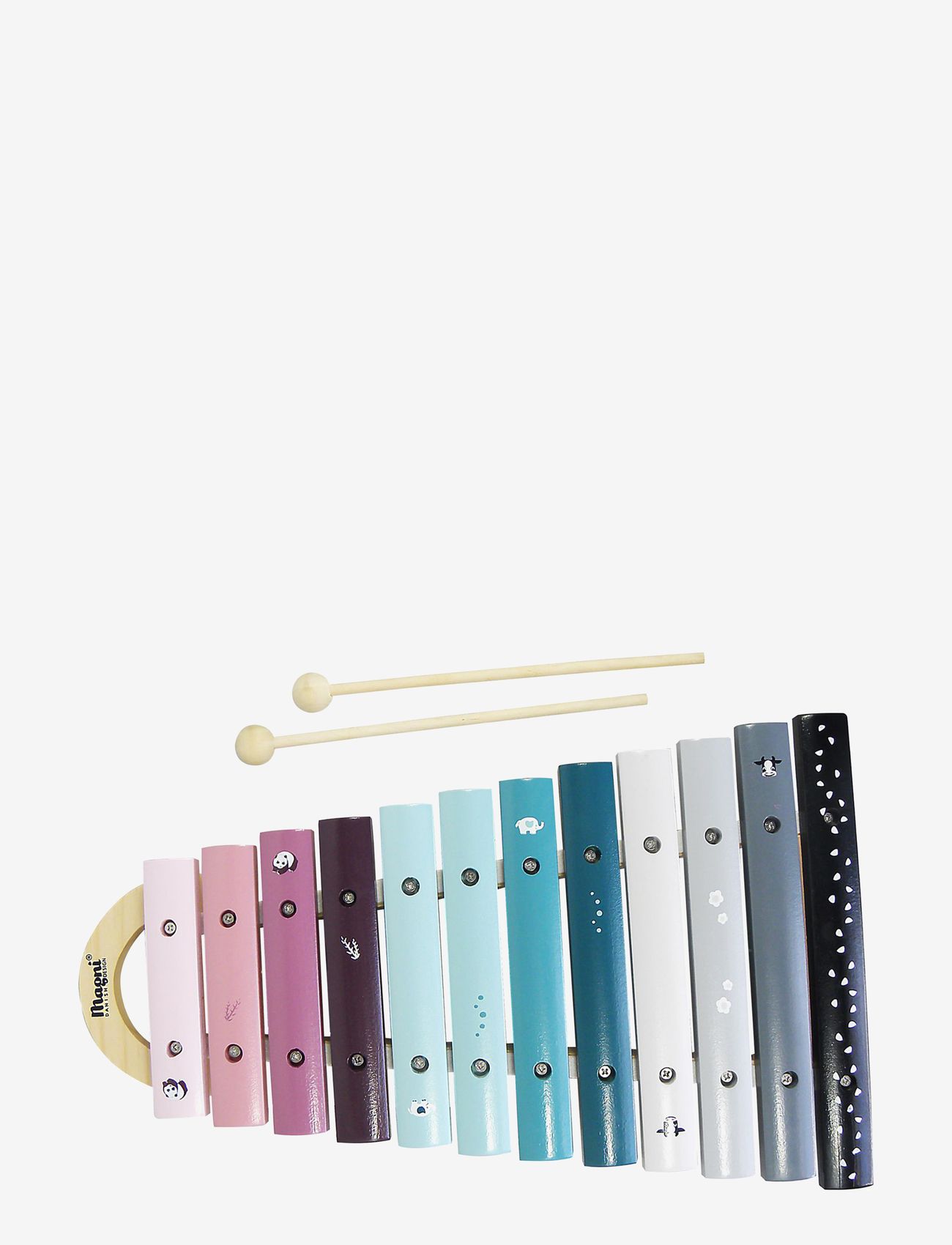 Magni Toys - Wooden xylophone, animal design - musikinstrumenter - multi coloured - 1