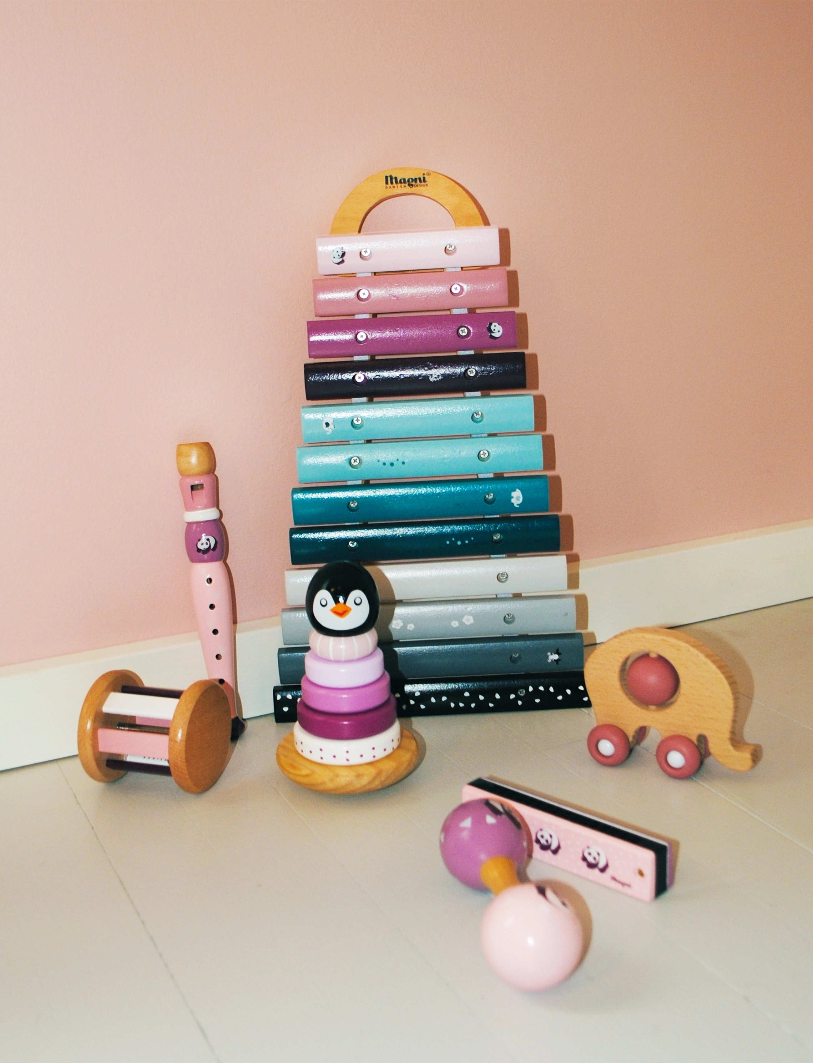 Magni Toys - Wooden xylophone, animal design - musikinstrumenter - multi coloured - 5