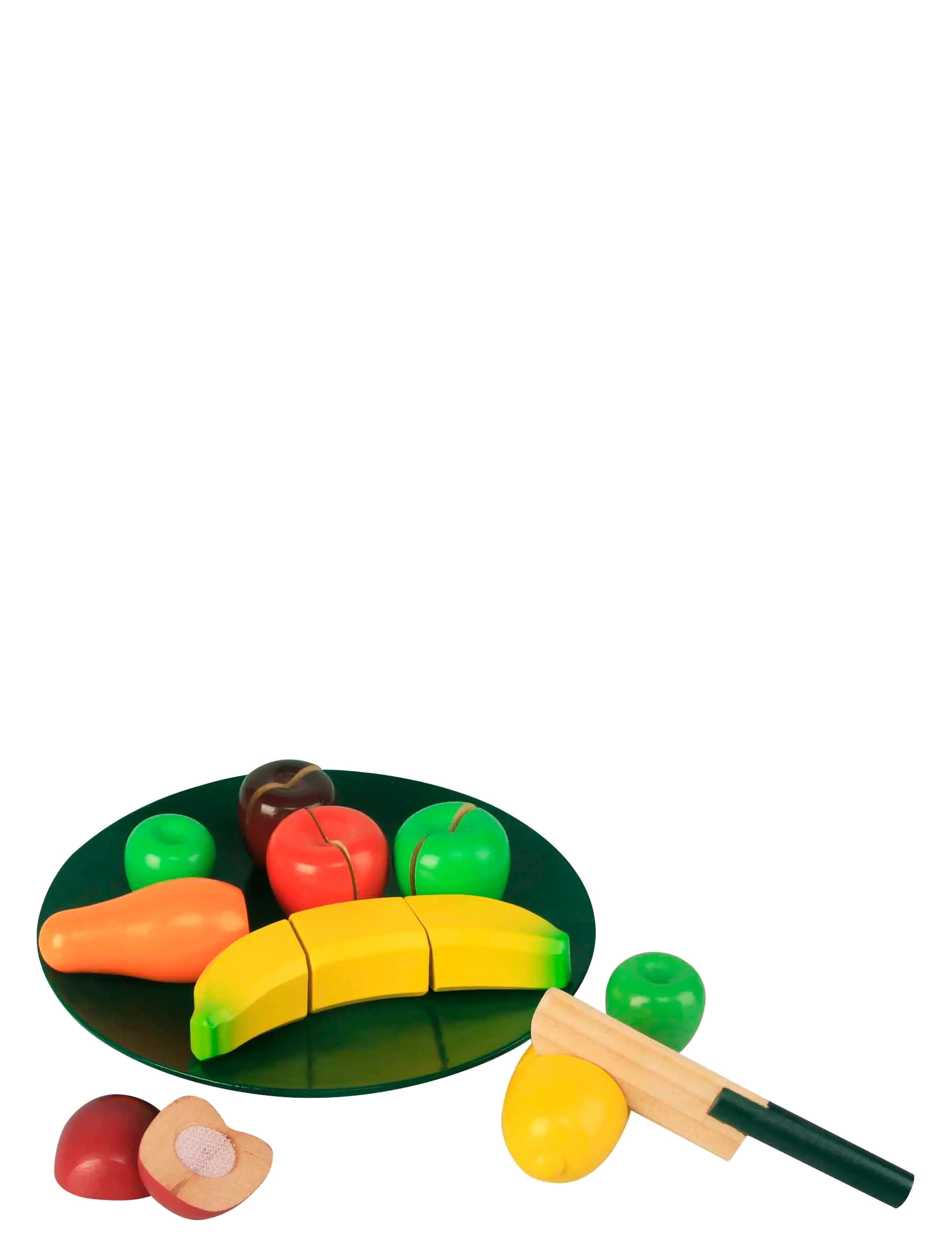 Magni Toys - Fruit in wood on the plate, with velcro - legemad & legekager - multi coloured - 1