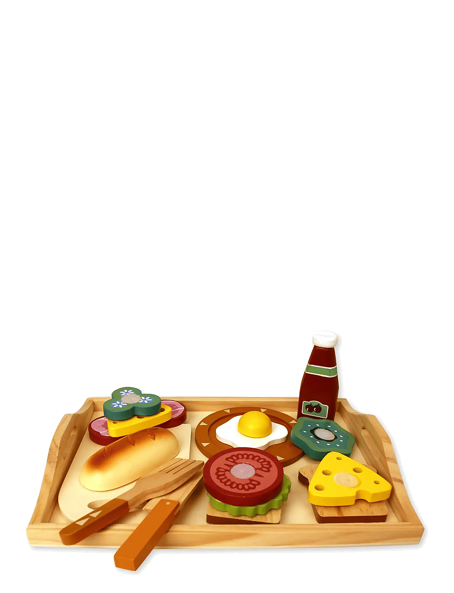 Magni Toys - Breakfast tray with accessories - legemad & legekager - multi coloured - 0