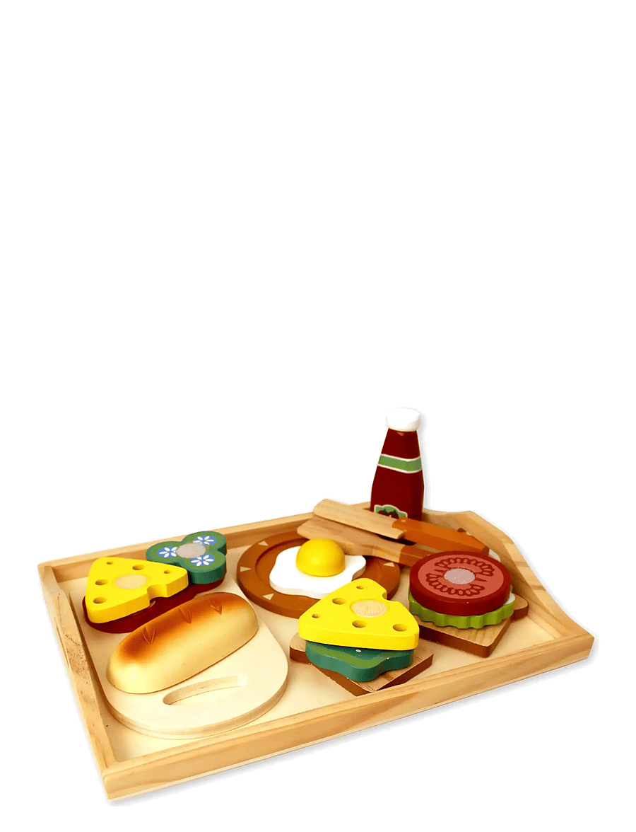 Magni Toys - Breakfast tray with accessories - legemad & legekager - multi coloured - 1