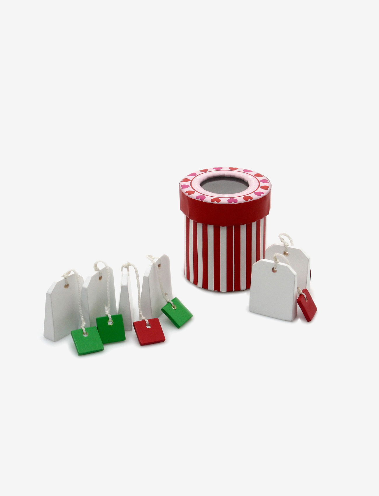 Magni Toys - Tea Bags, 6 pieces in a box - kahvi- & teesetit - red/white - 0