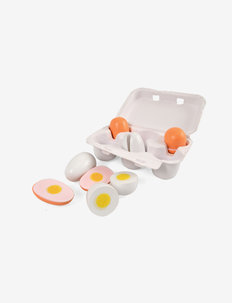 Wooden eggs in an egg tray, 6 pieces, Magni Toys