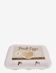 Magni Toys - Wooden eggs in an egg tray, 6 pieces - leksaksmat & leksakstårtor - white/yellw/orange - 2