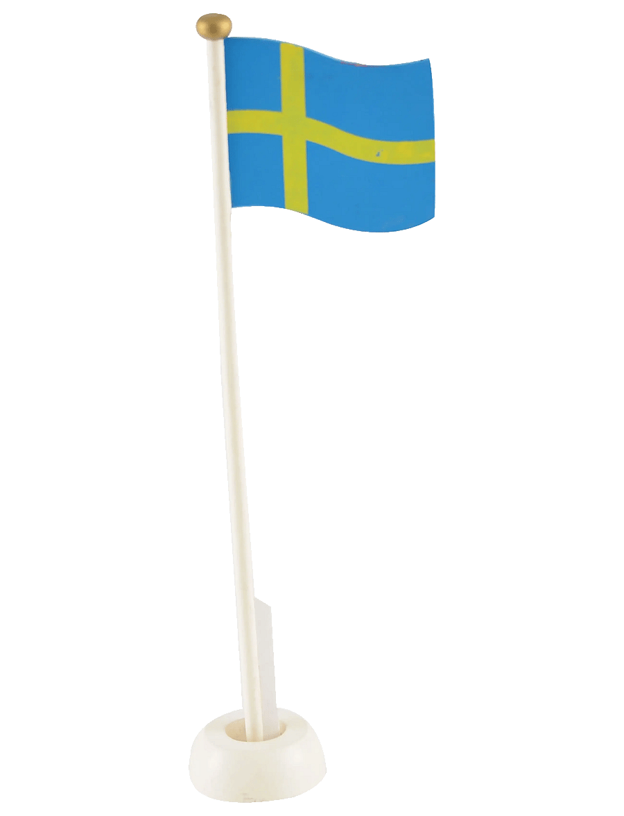 Magni Toys - Wooden flag, Swedish - barnkalas - blue/yellow/white - 1