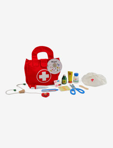 Doctor kit in a bag, 11 wooden pieces, Magni Toys