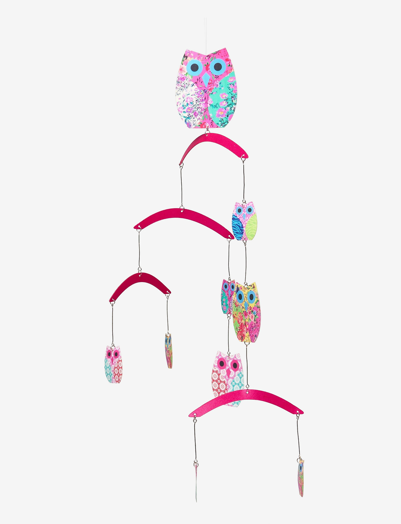Magni Toys - Mobile ''Owls'' in fabric - uroer - pink - 0