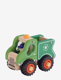 Wooden garbage truck with rubber wheels, Magni Toys