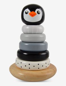 Penguin Stacking Tower, Black, Magni Toys