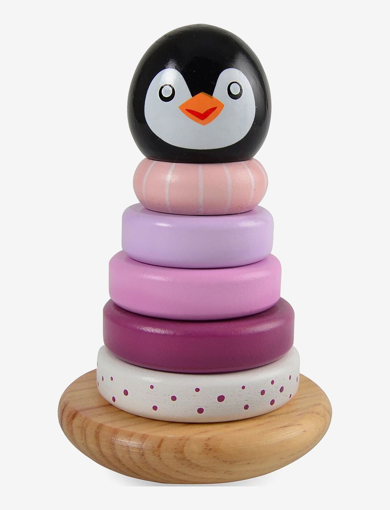 Magni Toys - Penguin Stacking Tower, Pink - laveste priser - pink - 0