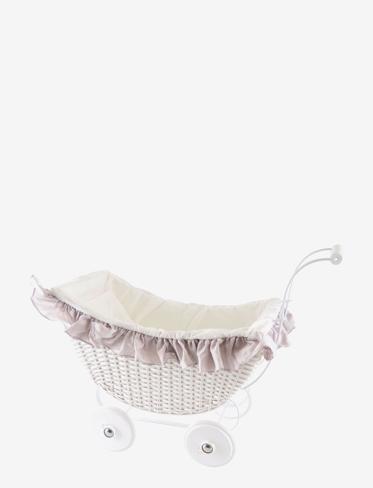 Magni Toys - Wicker pram - dukkevogne - white - 1