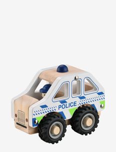 Wooden police car with rubber wheels, Magni Toys