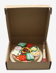 Magni Toys - Wooden pizza with accessories and a box - leikkiruoka & -kakut - multi coloured - 1