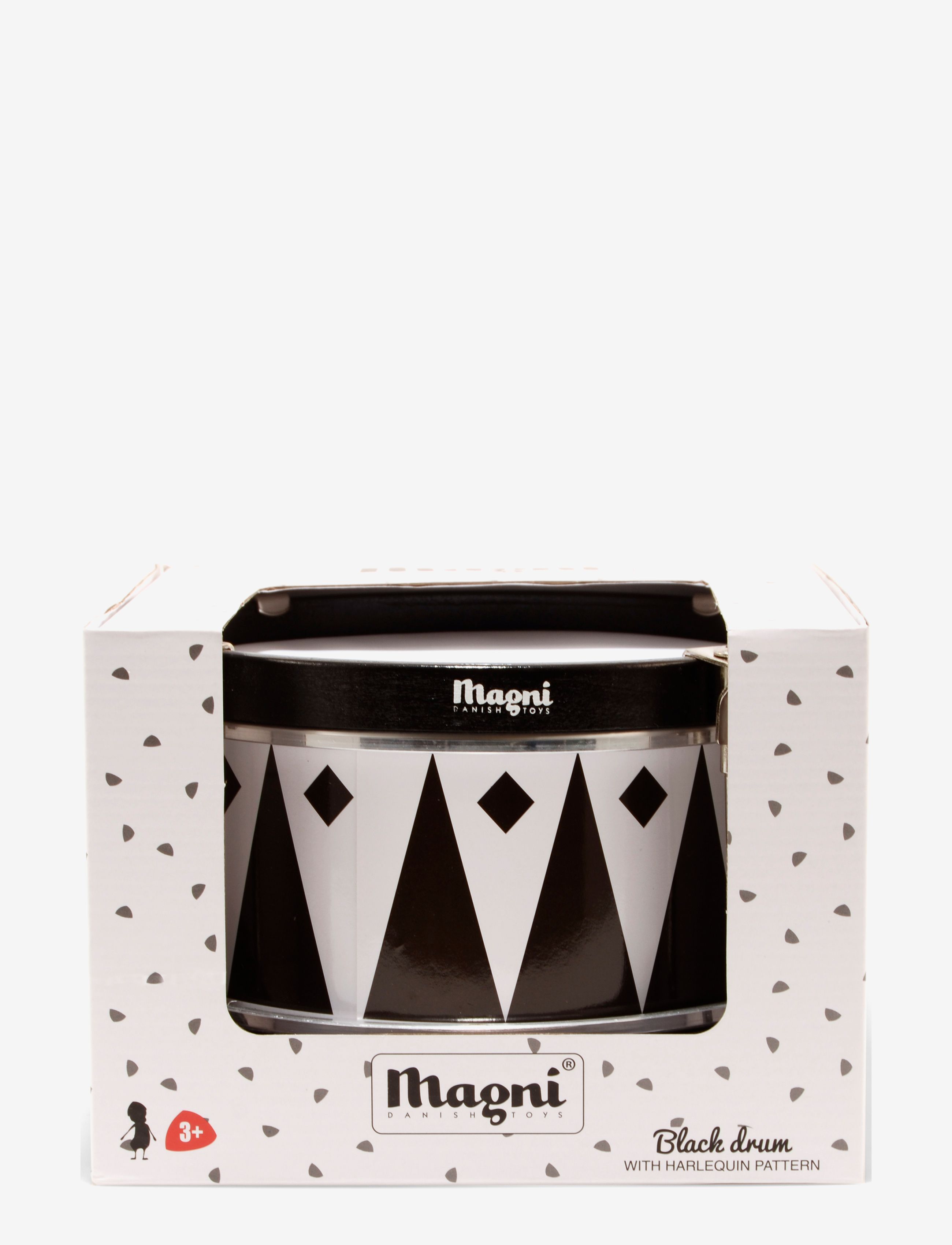 Magni Toys - Drum with harlequin, black - musikinstrumenter - black, white - 2
