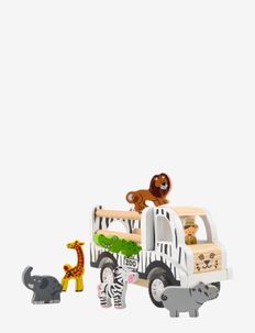 Zoo Car with 6 animals, pull-back, Magni Toys