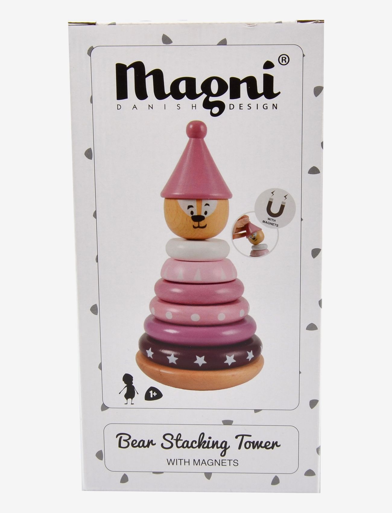 Magni Toys - Stacking Tower Magnetic, Pink - de laveste prisene - pink - 1