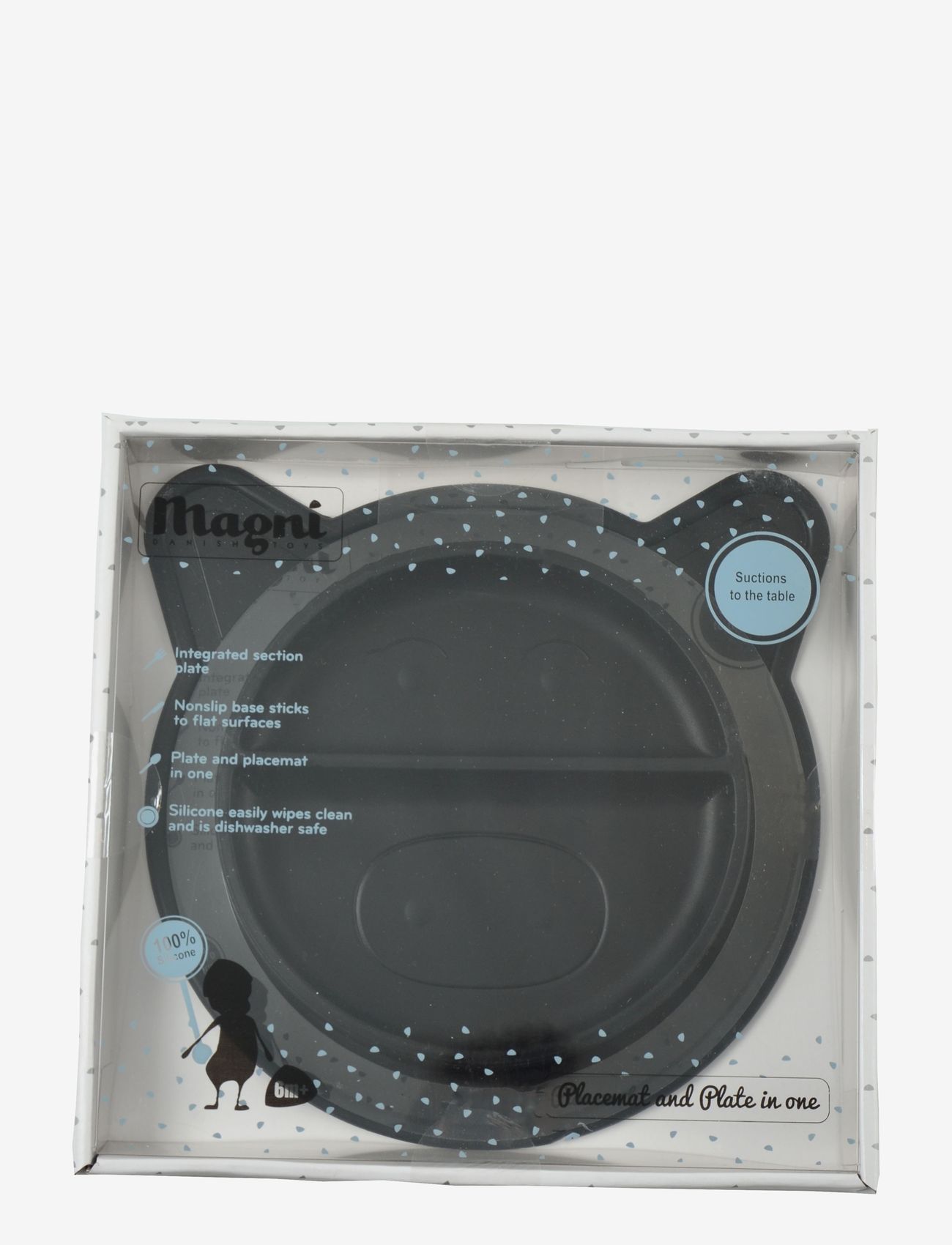 Magni Toys - Plate / Placemat Silicone LFGB - Black - tallerkner - sort - 2