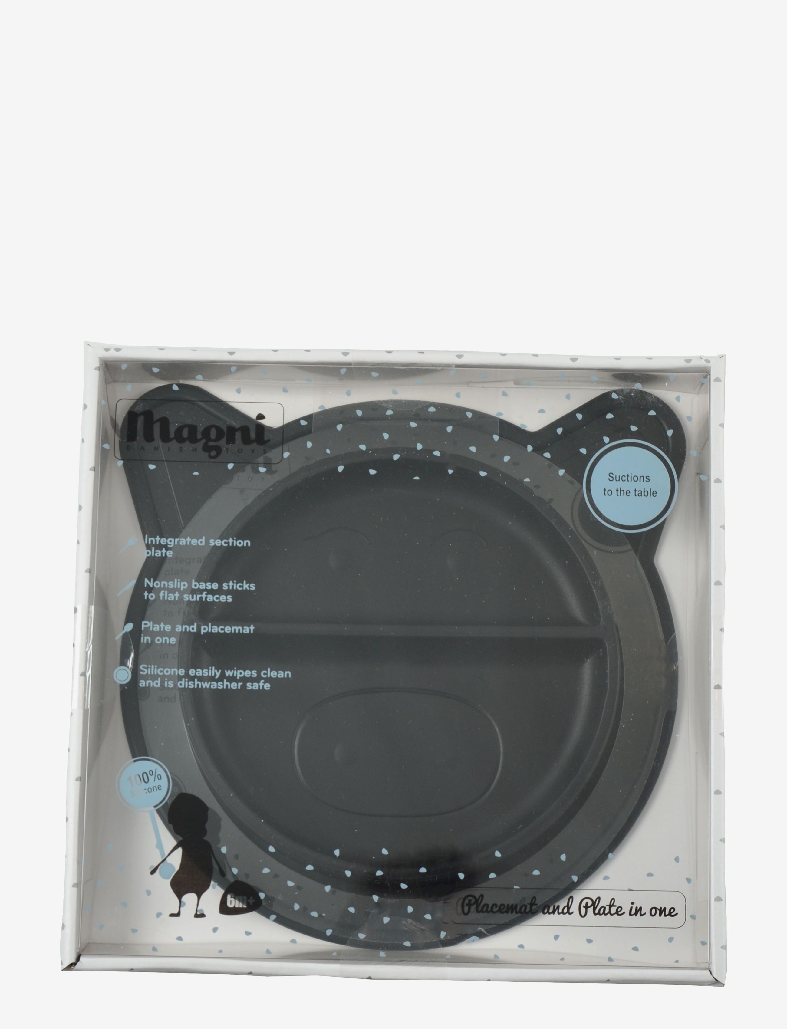 Magni Toys - Plate / Placemat Silicone LFGB - Black - tallerkner - sort - 2