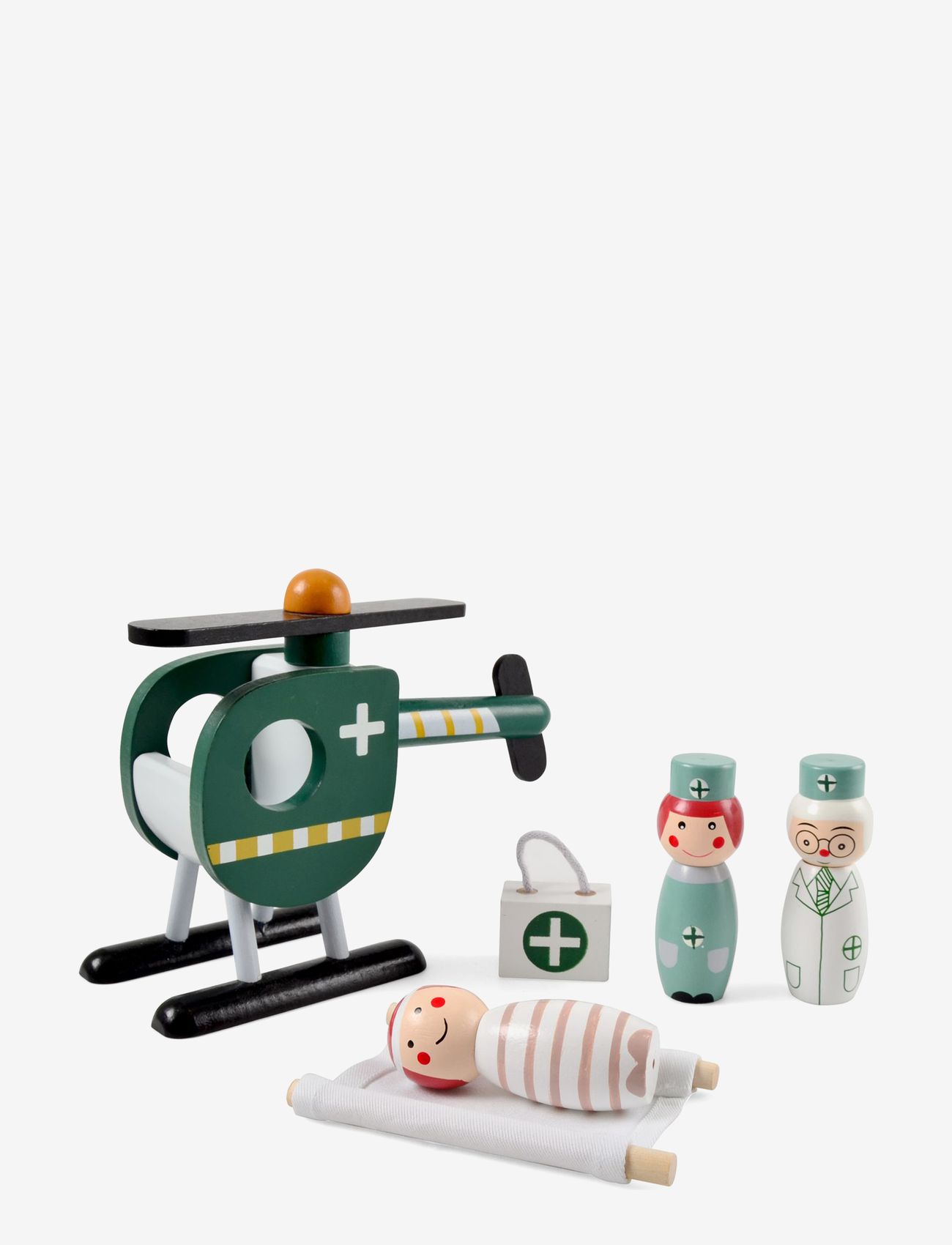 Magni Toys - Rescue helicopter with doctors - lägsta priserna - green/white/sand - 0