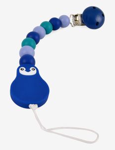 Soother chain, silicone, dark blue, light blue, Magni Toys
