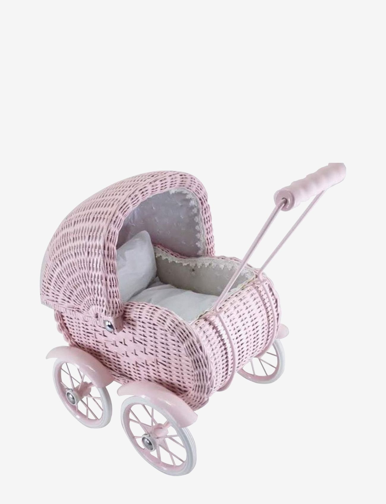 Magni Toys - Doll wagon, Large, wicker dusty pink - dockvagnar - pink - 0