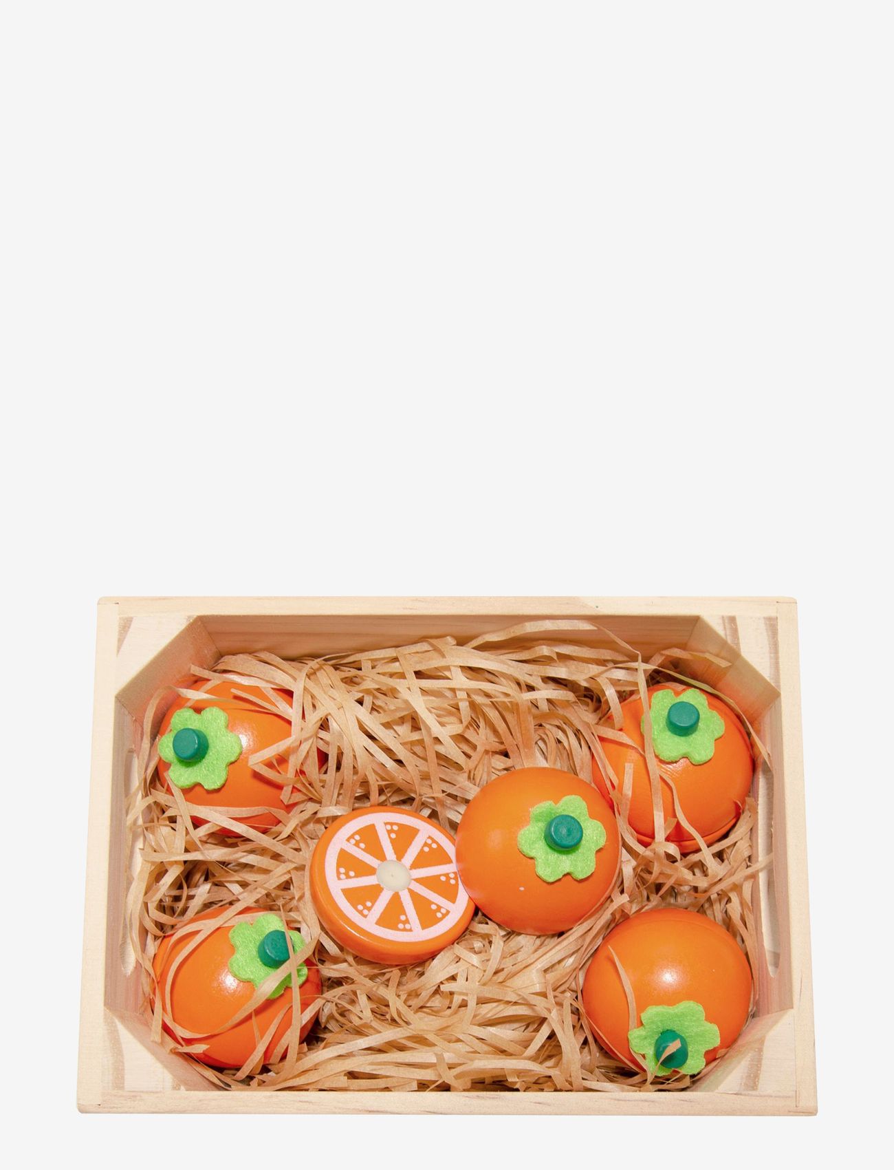 Magni Toys - 5 Oranges with magnet in a box - leikkiruoka & -kakut - orange - 0