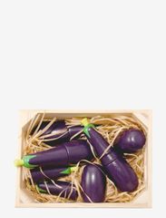 Magni Toys - 5  Eggplants with magnet in a box - legemad & legekager - purple - 0
