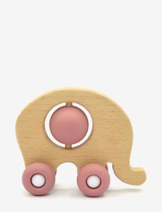 Elephant silicone and wood in dusty pink (FSC wood), Magni Toys